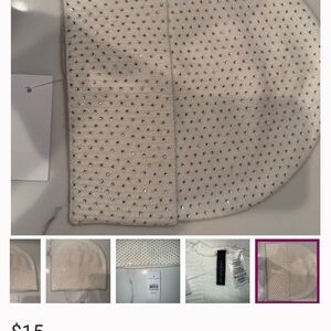 Ann Taylor Cream Beanie with Silver Accents